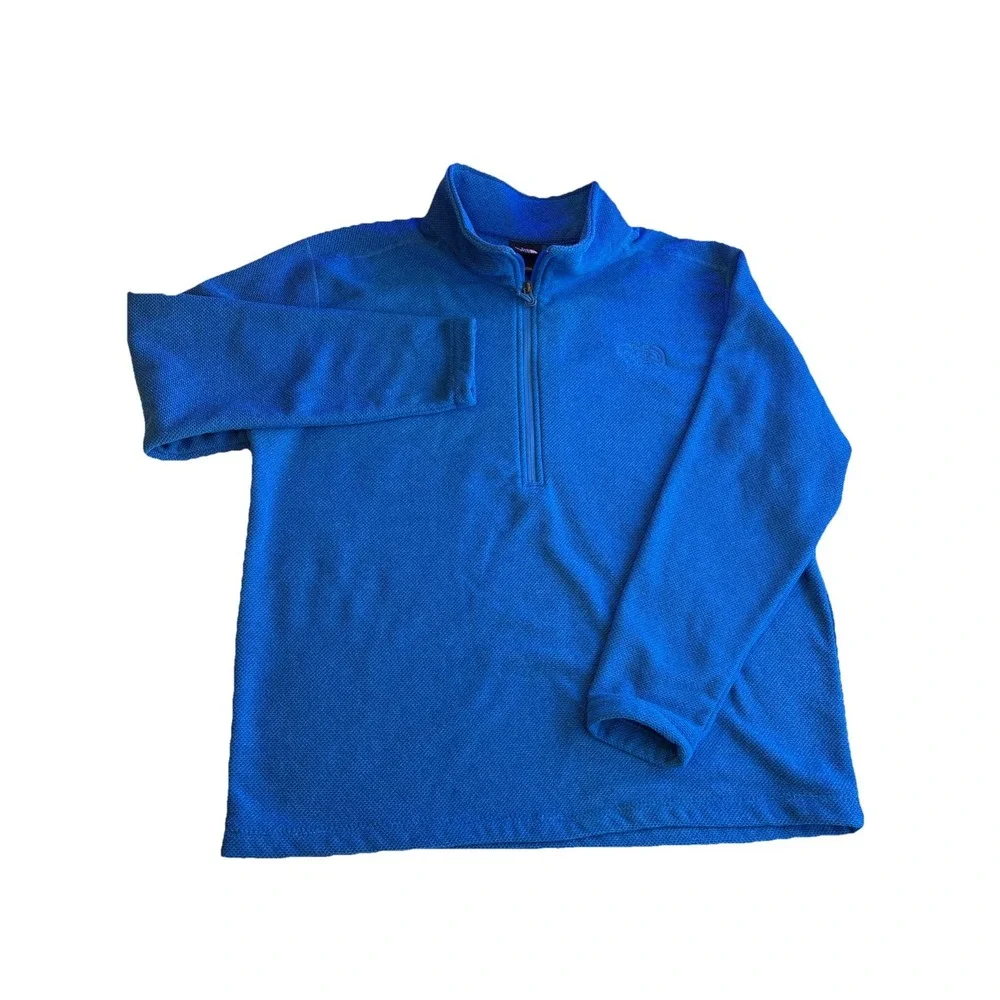 The‎ North Face  Arctic Blue 1/2 Zip Pullover Textured Fleece Men's XXL